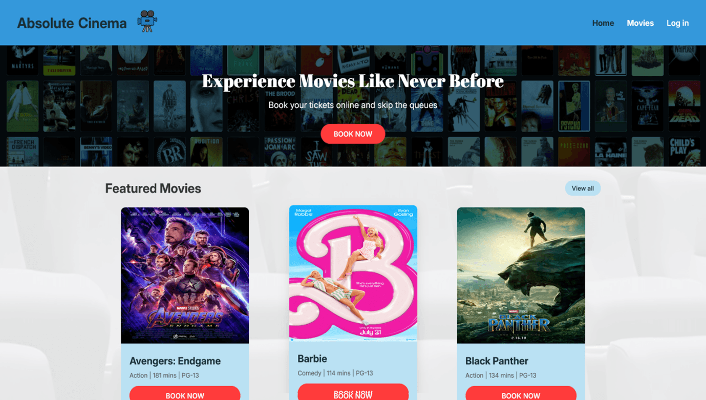 Absolute Cinema Ticketing — Screen 1 of 12